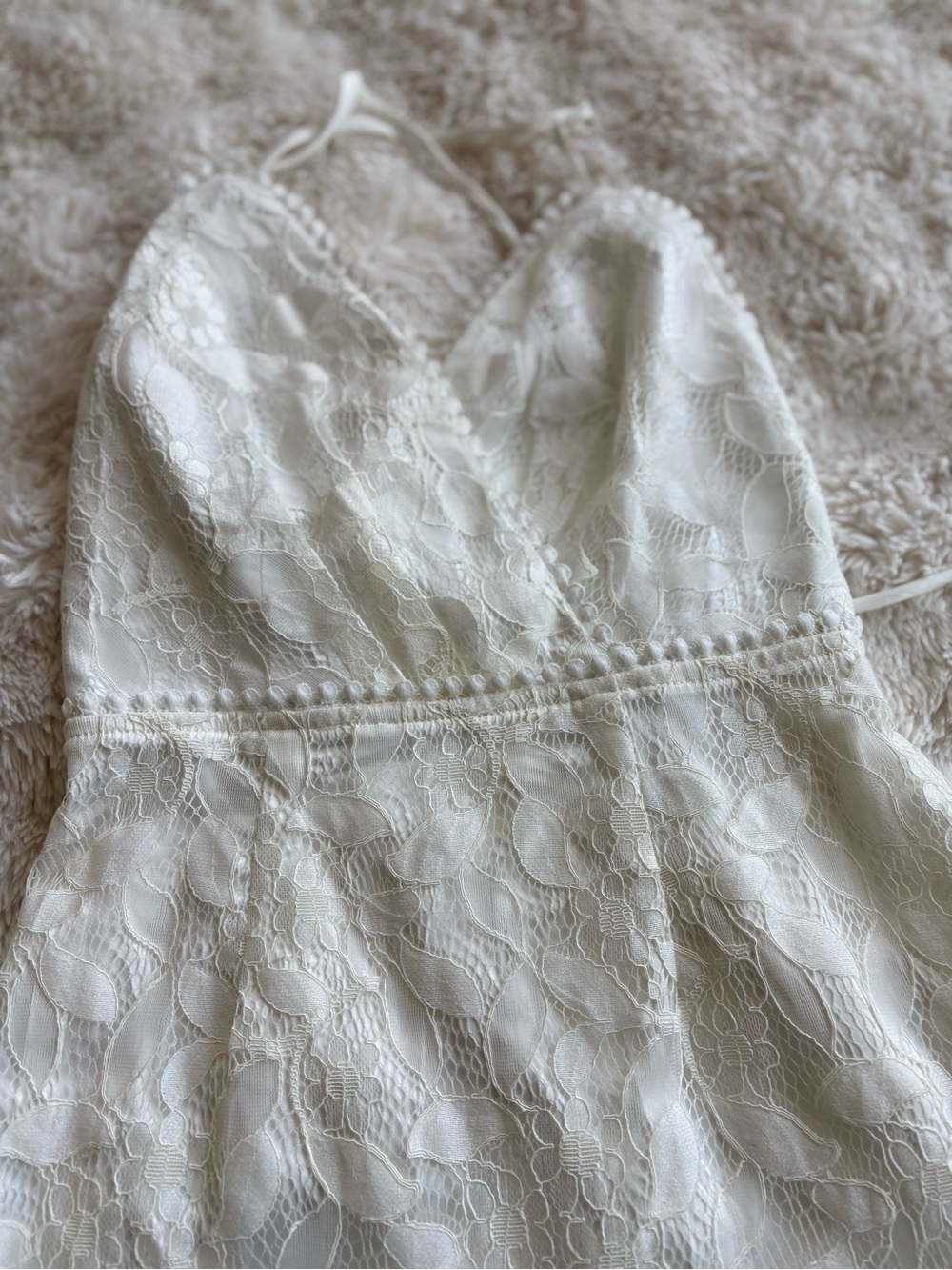 Hello Molly White Lace Ruffle Mini Dress - Picture 6 of 7